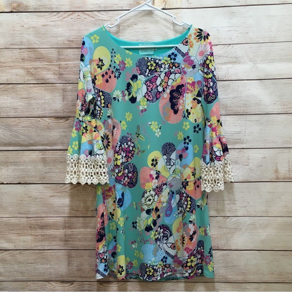JUDITH MARCH FLORAL DRESS IN TEAL